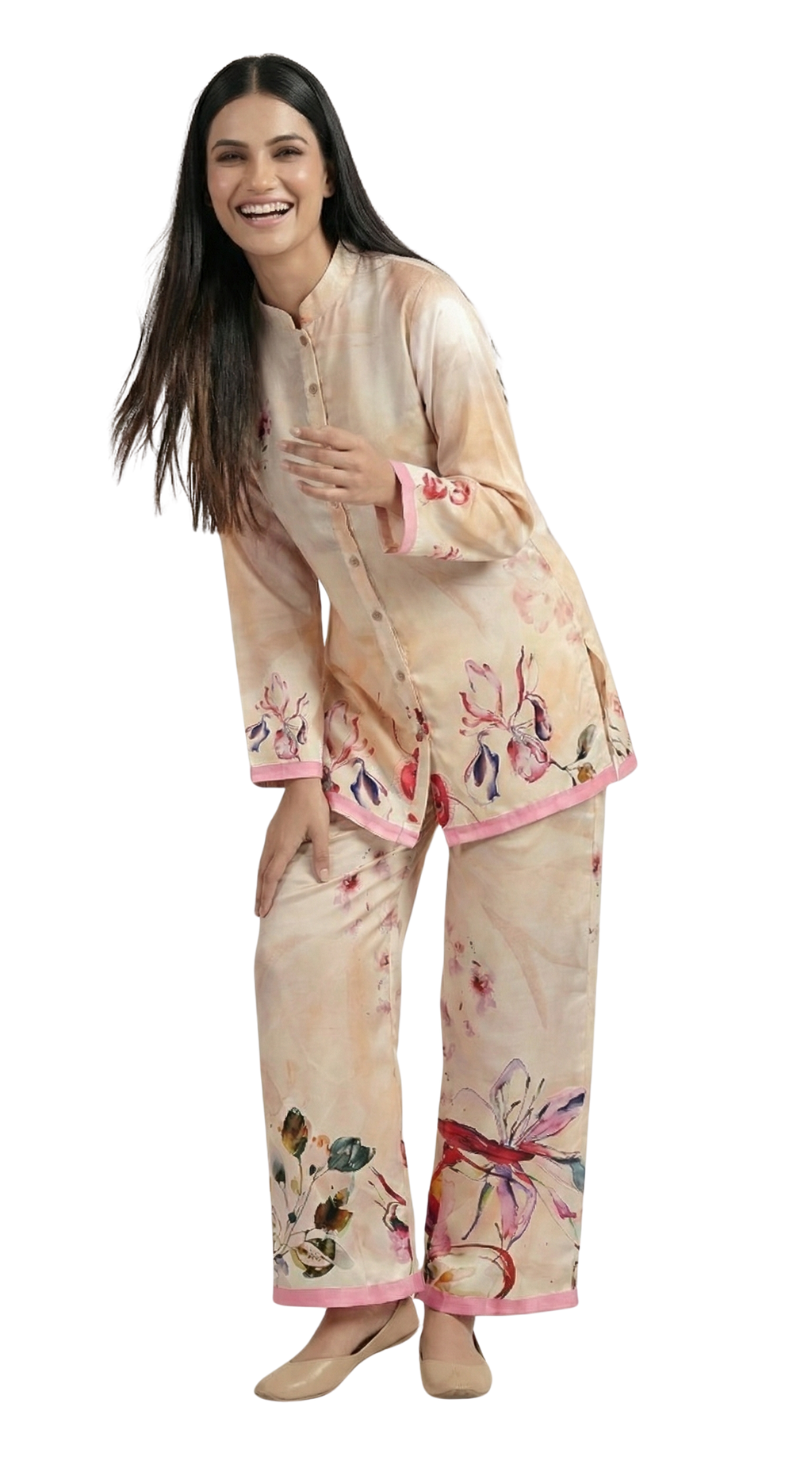 Cotunlie Peach Mirage Coord Set