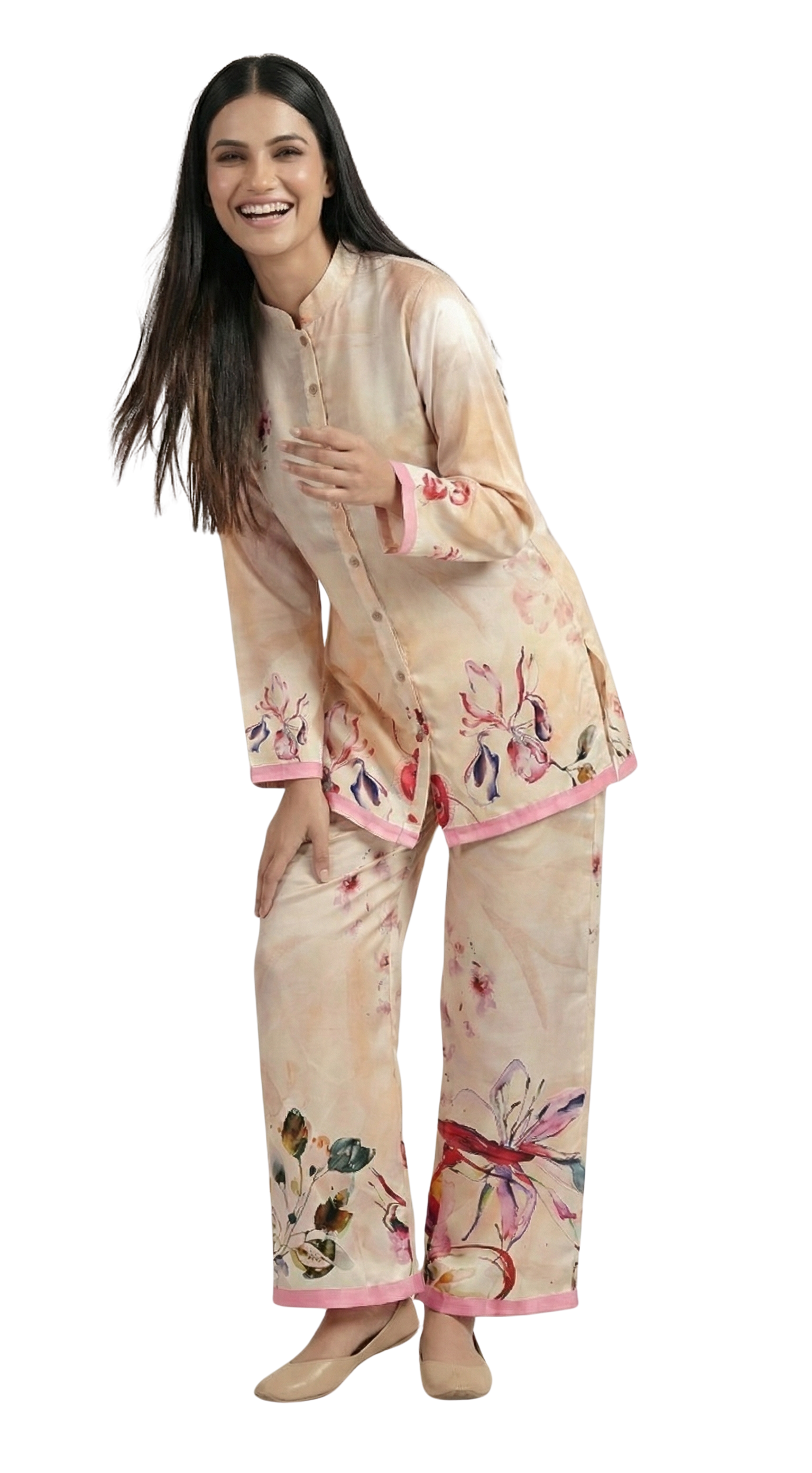 Cotunlie Peach Mirage Coord Set