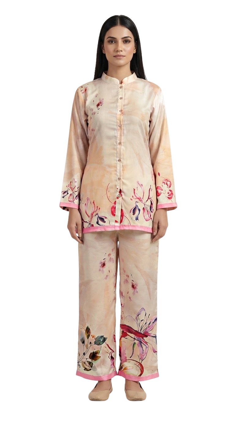 Cotunlie Peach Mirage Coord Set