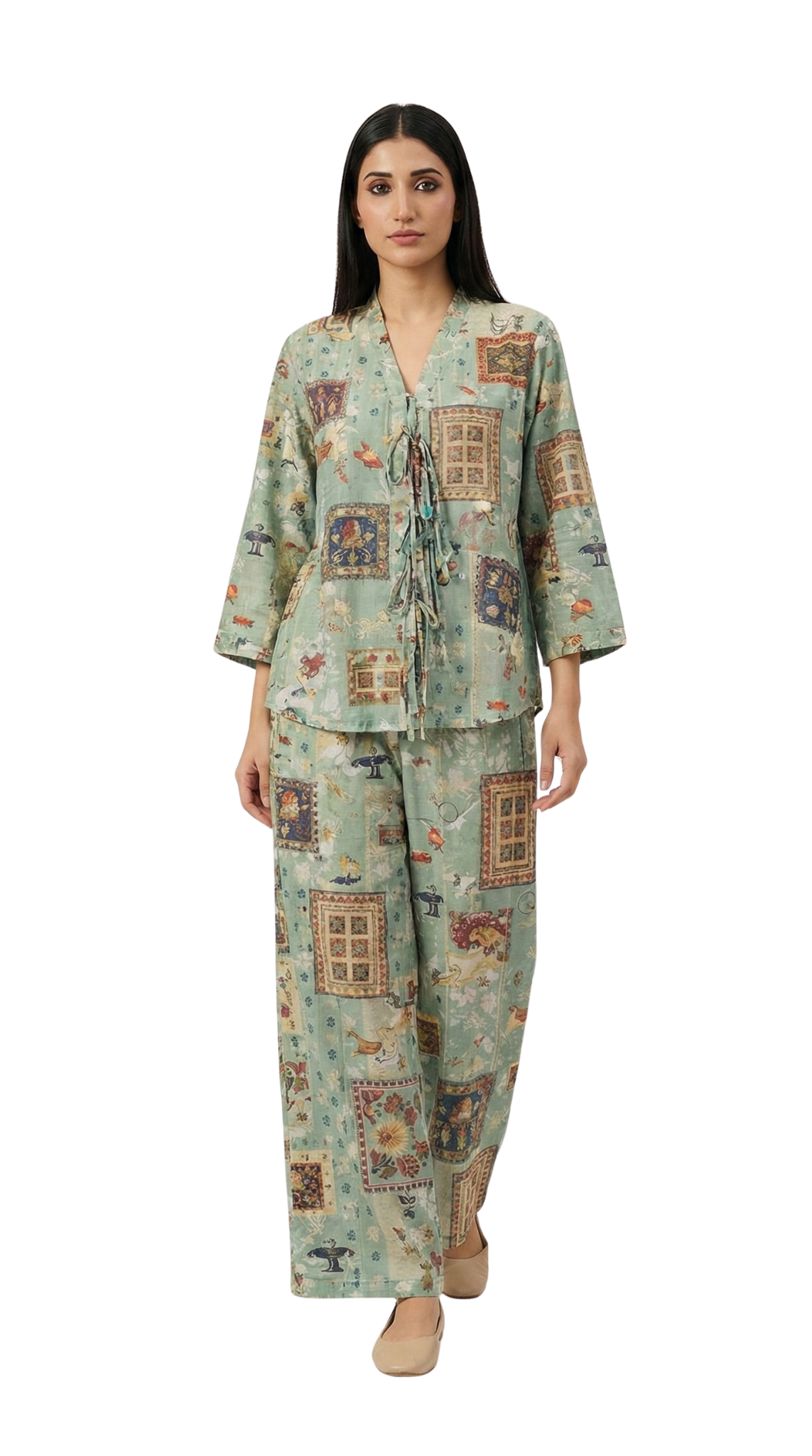 Cotunlie Mandir Mural Coord Set