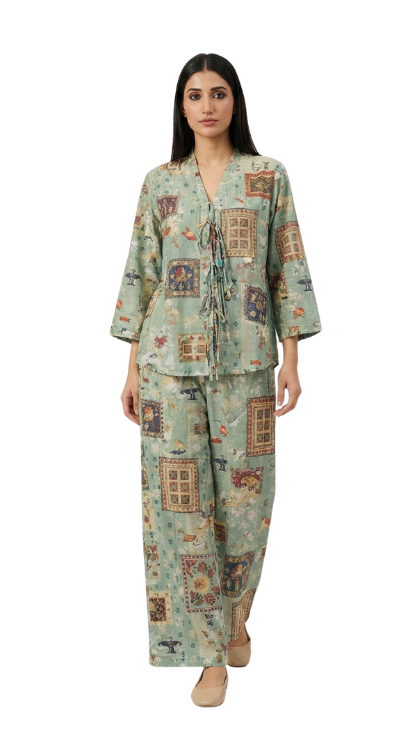 Cotunlie Mandir Mural Coord Set