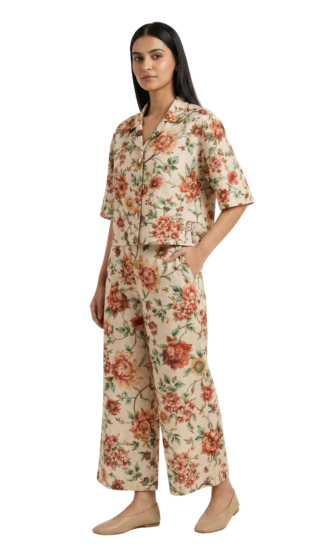 Cotunlie Ivory Garden Coord Set